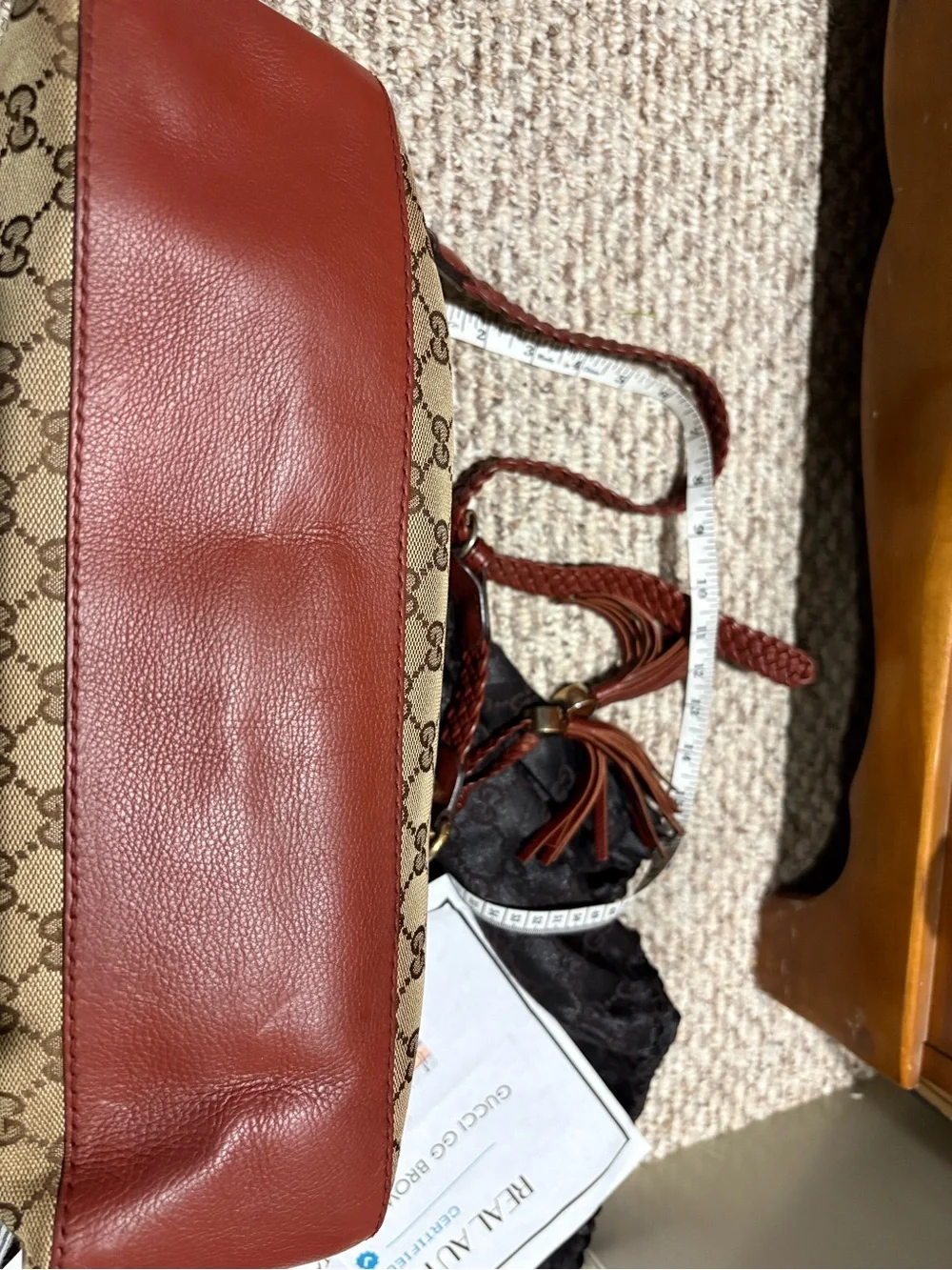Gucci Marrakech Hobo Logo Canvas GG Shoulder Bag w COA & Dust Bag - EUC!